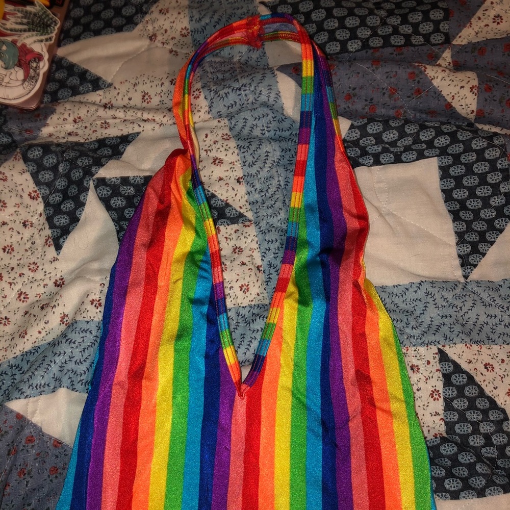 Striped rainbow jumpsuit/bodysuit
